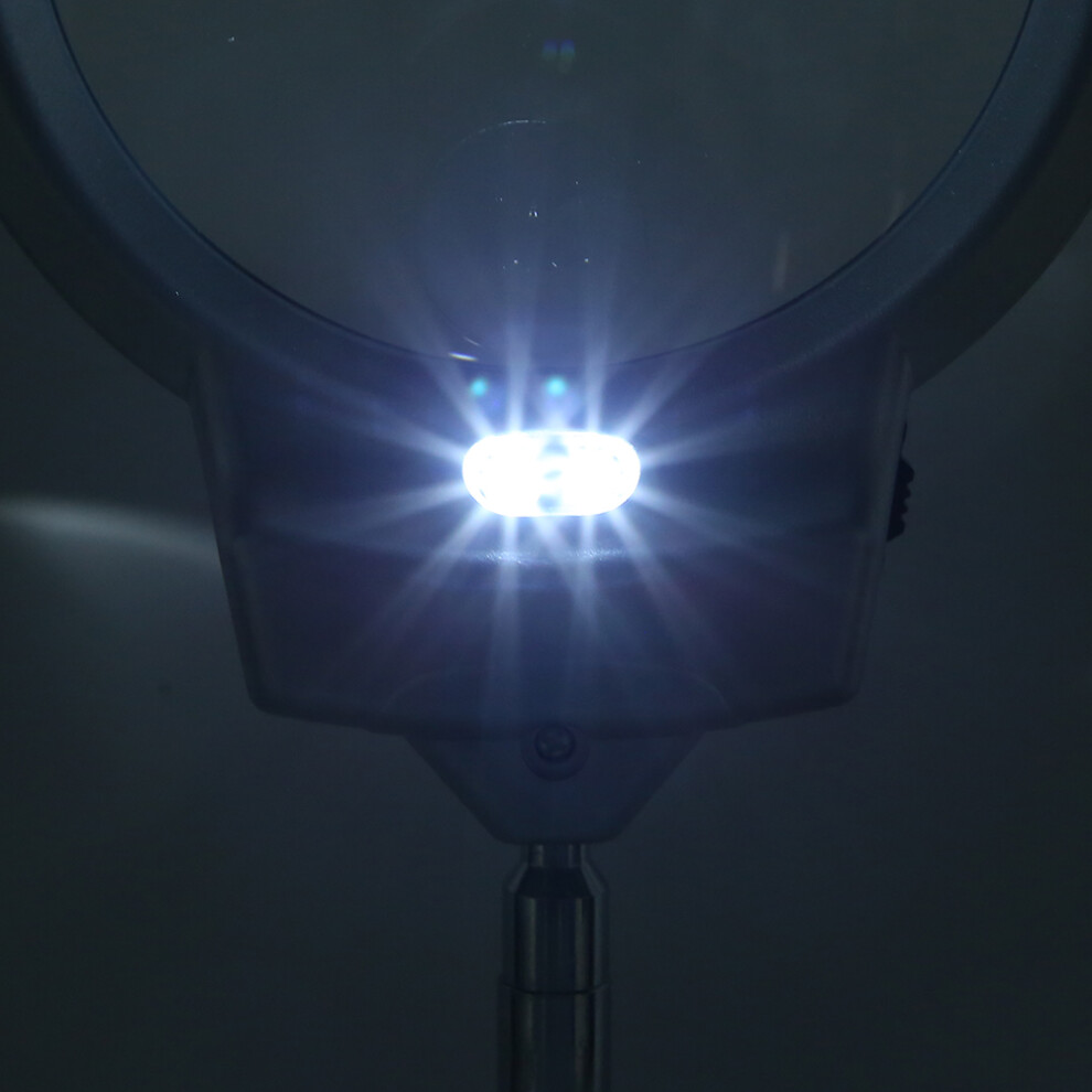 LED Clamp Magnifying Glass 2.25X/5X for Reading & Lighting
