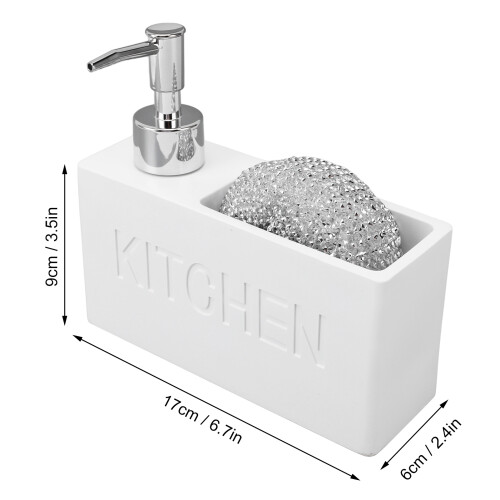 Dosatore di sapone a pressione, 9x17x6 cm, resina 1