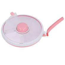 Contenedor giratorio para snacks rosa - PP/ABS, a prueba de fugas
