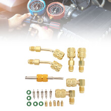 Kit de adaptadores HVAC R410A con removedor de núcleo de válvula 5/16 a 1/4 de pulgada manguera de refrigerante