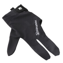 Gants de billard à trois doigts, légers, taille unique, noirs