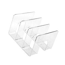 Durchsichtige 3-Gitter-Schreibtisch-Buchstütze, vertikaler Organizer, Regaltrenner für Schule & Zuhause