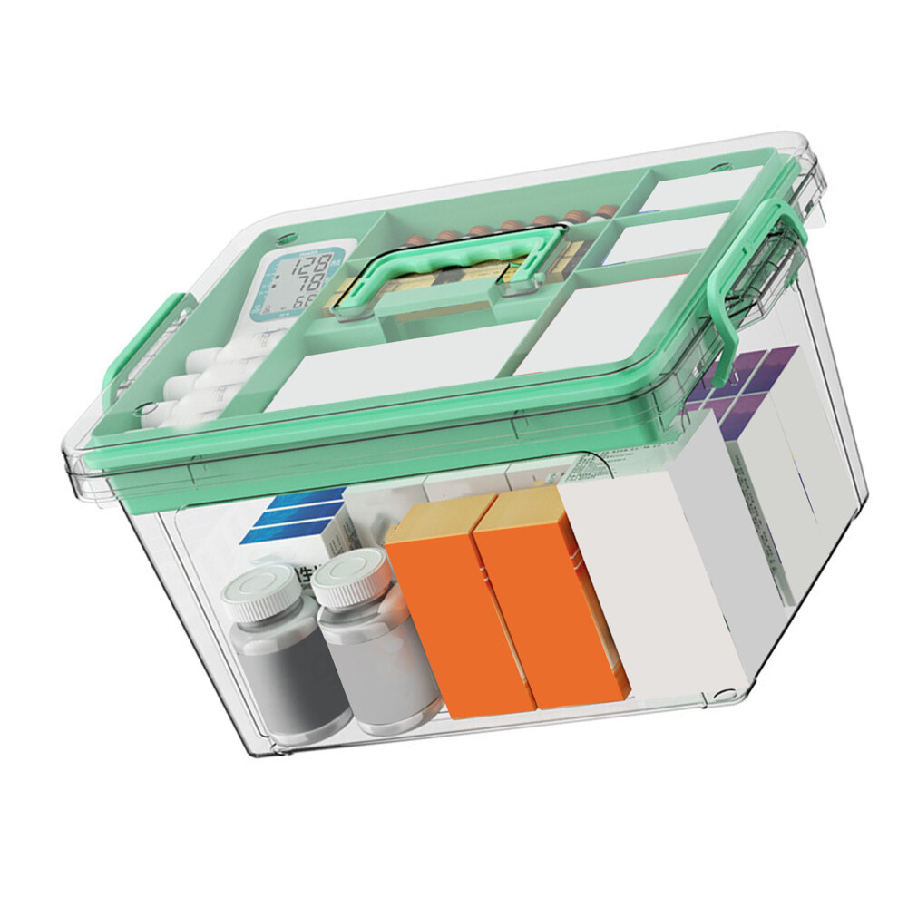 Portable Medicine Box Multi-layer First Aid Kit, Large Capacity, Handle