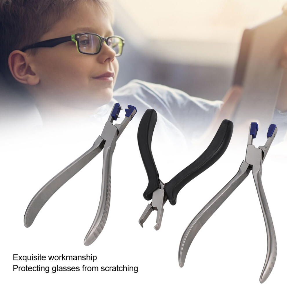 3Pcs Rimless Eyeglasses Repair Plier Set Stainless Steel Adjustable 5021334105716