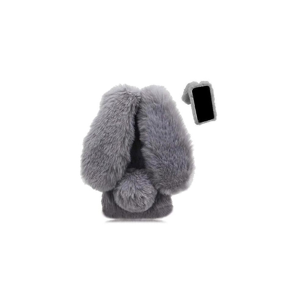 ( ) Case For Iphone 17 Air Cute Plush Rabbit Ears Plush Phone Case Autumn And Winter Gray 764563147465
