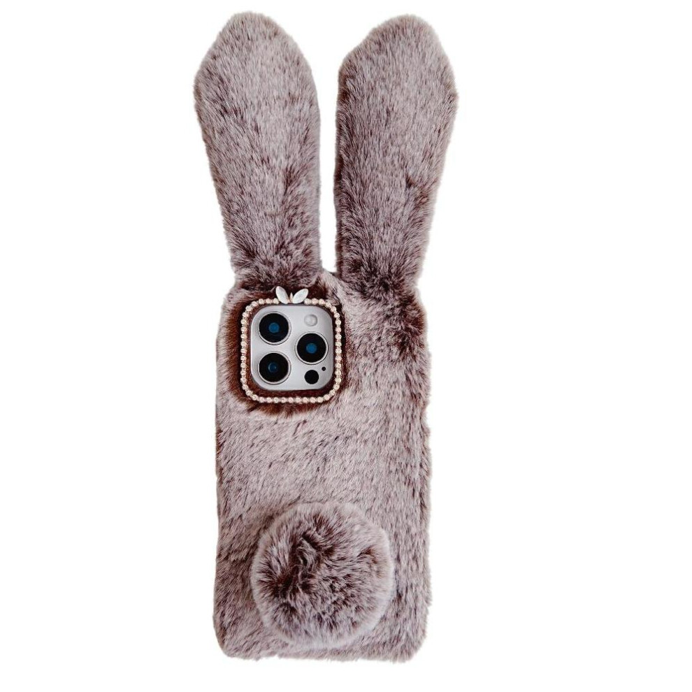 (Brown) Case For Iphone 17 Plush Phone Case Autumn And Winter Cute Plush Rabbit Ears Brown 764563147526