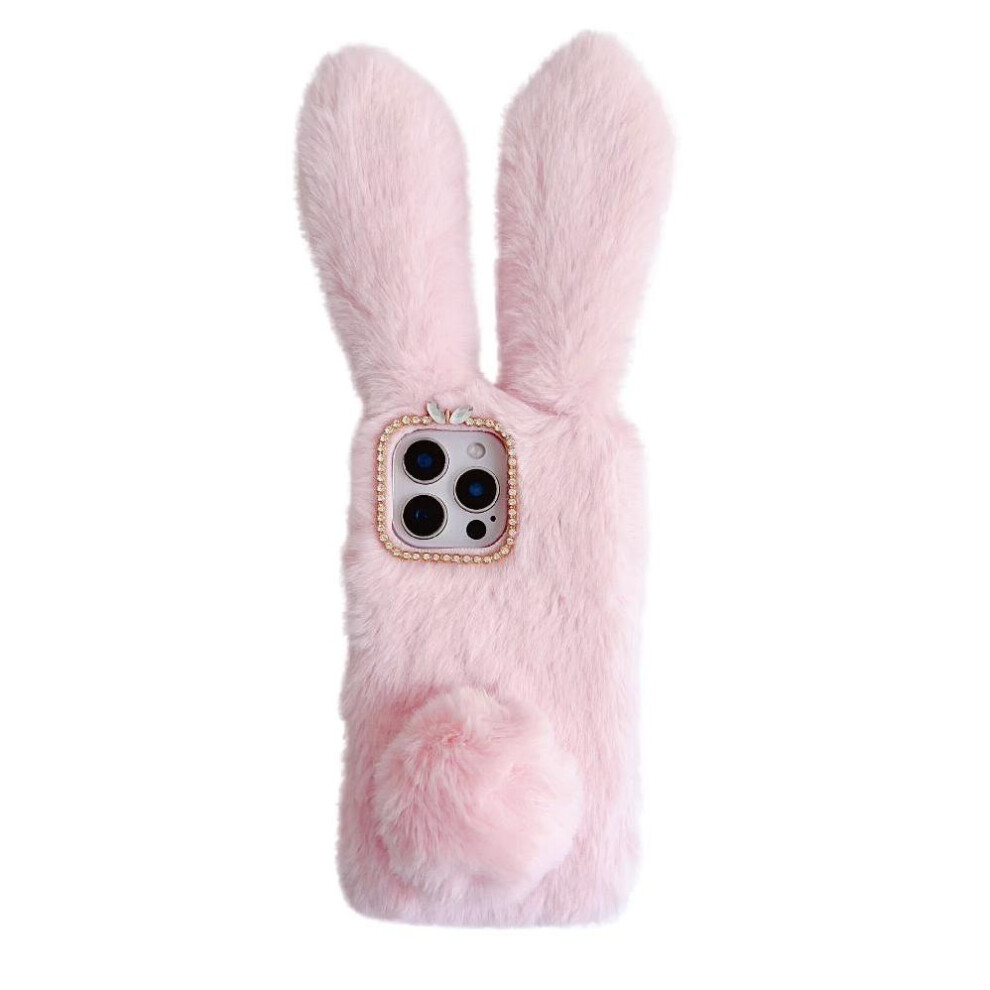 (Pink) Case For Iphone 17 Plush Phone Case Autumn And Winter Cute Plush Rabbit Ears Pink 764563147502