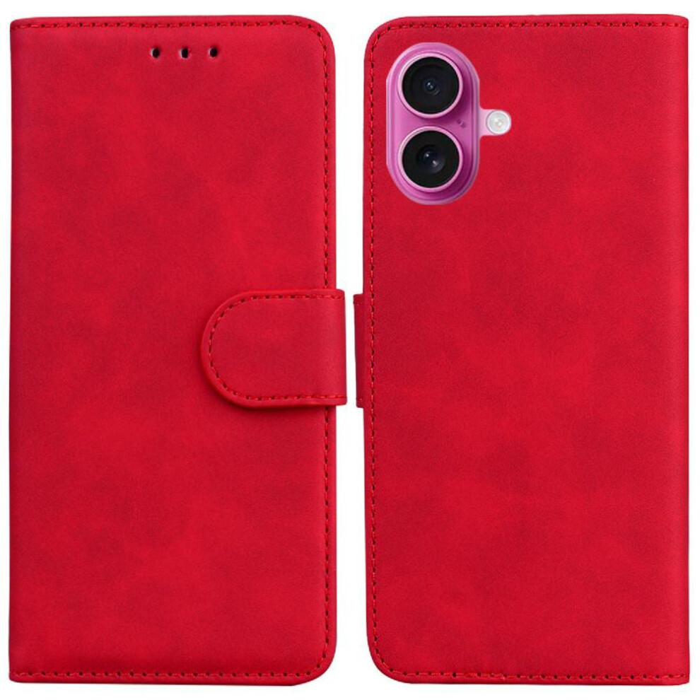 (Red) Flip Case For Iphone 17 Premium Pu Leather Stand Holder Magnetic Card Slot Red 764563146925