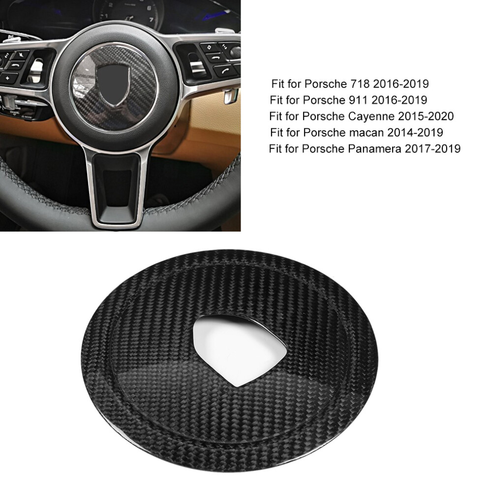 Carbon Fiber Steering Wheel Panel Cover For Porsche 718 911 Cayenne Macan Panamera 9471334109621