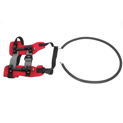 Blind Dog Ring Harness Red M | Adjustable, Sturdy, Aluminum & Foam