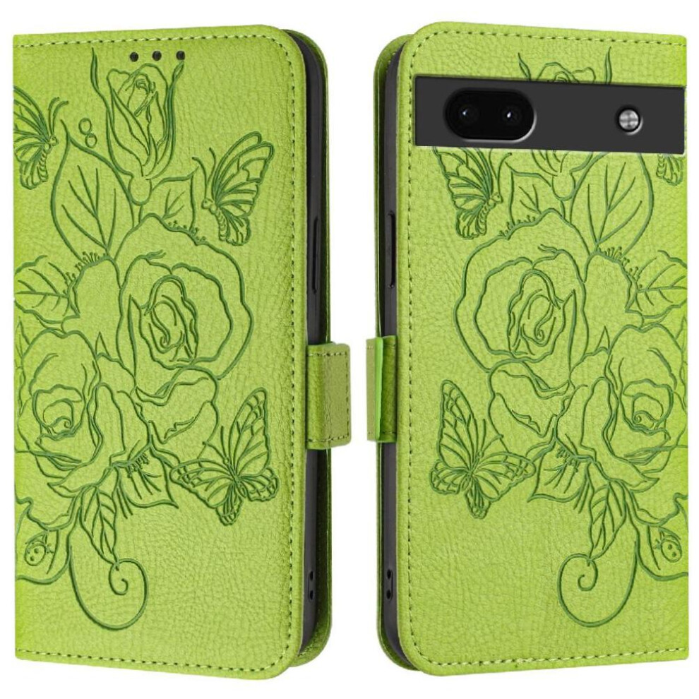 (Green) Case For Google Pixel 6A With Credit Card Slot Pu Leather Magnetic Wallet Green 764563149544