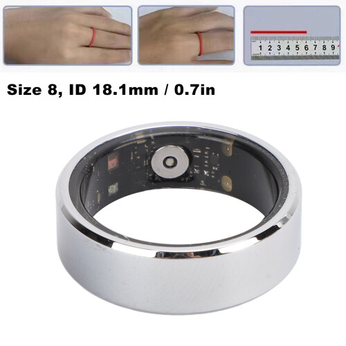 Intelligenter Ring 18 mAh, Größe 8 Silber ID 18,1 mm 1