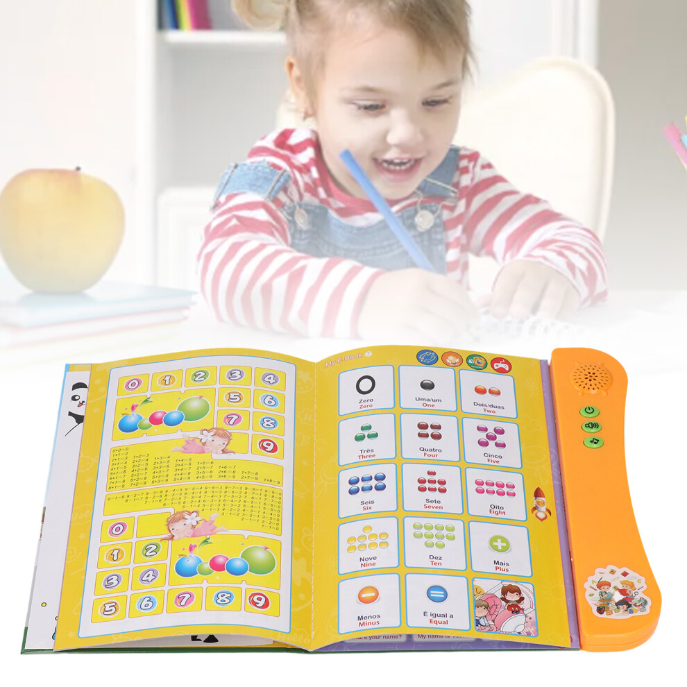 Portuguese English Bilingual Sound Book for Children ABC Numbers Animals Fruits