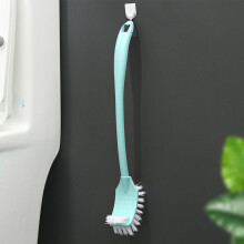 Toilettenbürste mit langem Griff, doppelseitiger gebogener Kopf, Ringreinigungsbürste für die Toilette, Badezimmer, Blau