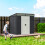 Outsunny Outsunny 6.5x4FT Garden Shed Lockable Metal Tool Shed Grey 9