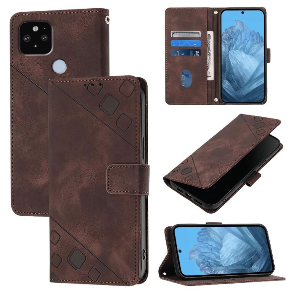 (Brown) Case For Google Pixel 4A 5G Card Holder Wallet Flip Cover Magnetic Leather Brown 764563150014