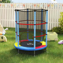 HOMCOM Kids Trampoline Mini Bouncer w/ Enclosure Net for 3-6 Years