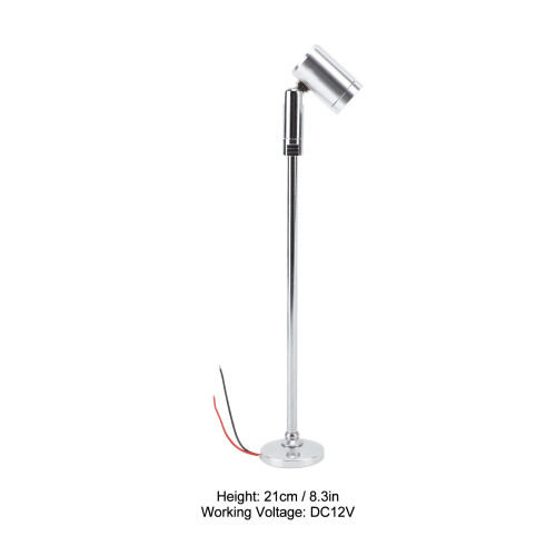 Mini spot LED DC12V in alluminio 21 cm 60 g argento 1