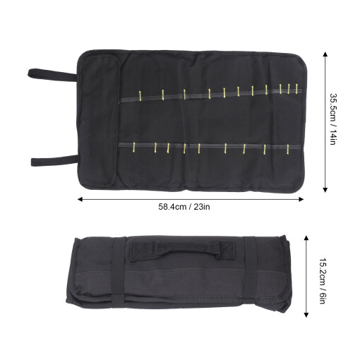 Funda enrollable de lona para herramientas, 22 bolsillos, impermeable 1