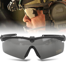 Winddichte, sandfeste Militärbrille, stoßfeste Taktikbrille Schwarz