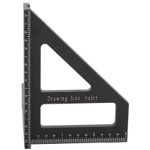 Rapporteur-Équerre de menuiserie 45-90 en aluminium noir