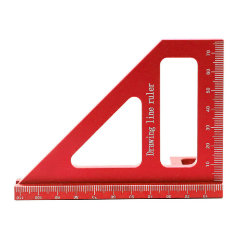 Rotes Aluminium-Winkelmesser-Quadrat 45/90 Lineal