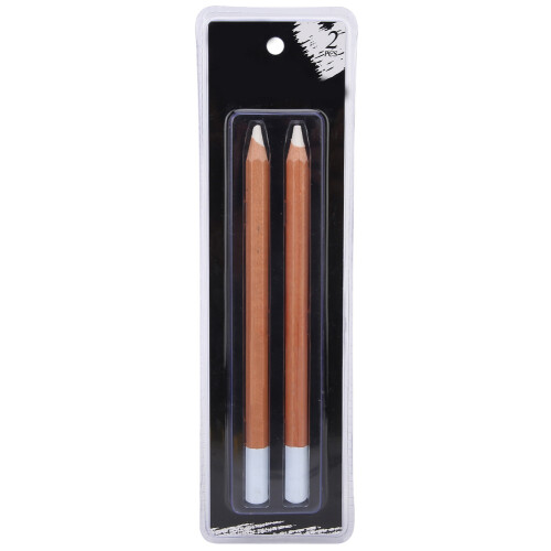 2Pcs White Charcoal Art Pencils with Smooth Grip for Fine Details 1