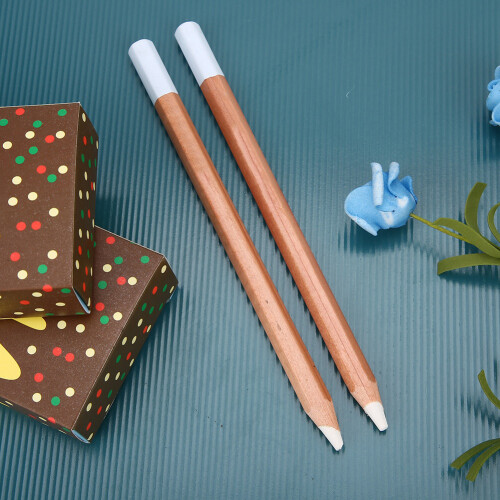 2Pcs White Charcoal Art Pencils with Smooth Grip for Fine Details 2