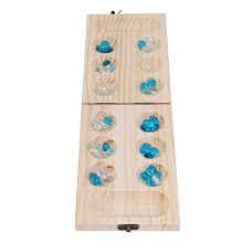 Set Mancala in legno - Pino e vetro 22x13,5x3 cm