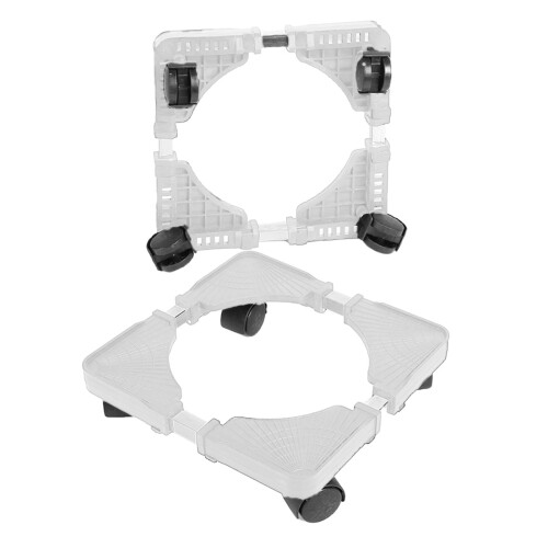 Support de plante sur roulettes avec base réglable pour usage intérieur et extérieur blanc 2
