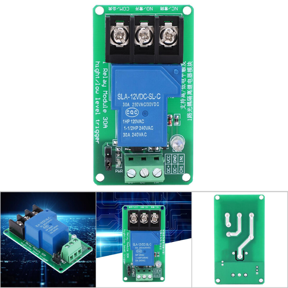 1-Channel Relay Module 12V 30A Optocoupler Switch For Automation 9341334135497