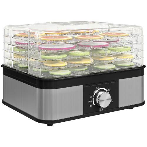 Homcom HOMCOM 5 Tier Food Dehydrator, 245W for Drying Fruit, Meat, Vegetable, Black 1
