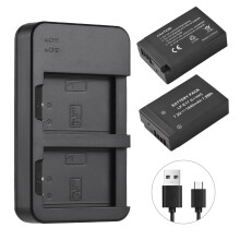 LP-E17 Akku 1400 mAh 7,2 V 2-Schacht-Ladegerät Schwarz