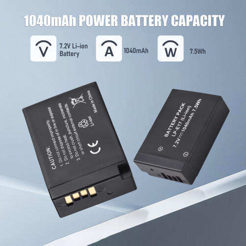 Kit batteria LP-E17 2x 1400mAh 7.2V 2-slot nero 1