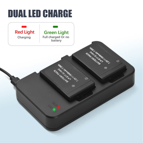 Kit batteria LP-E17 2x 1400mAh 7.2V 2-slot nero 2