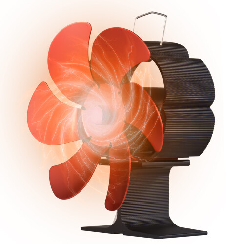 Ventilatore per stufa a 6 pale 17x9x15,2 cm nero/rosso