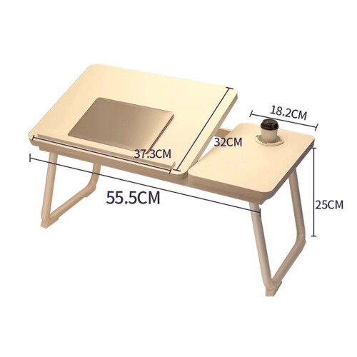 Table de lit pliante avec porte-boissons - Table pour ordinateur portable multifonctionnelle 1
