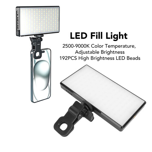 Lámpara LED de pinza compacta 192 LEDs 3000 mAh 2500–9000 K 2