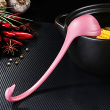 Schwanenförmige Suppenkelle, rosa, langer Griff, Fassungsvermögen