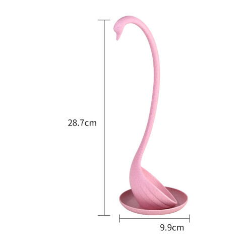 Mestolo da zuppa lungo a forma di cigno grande rosa 1