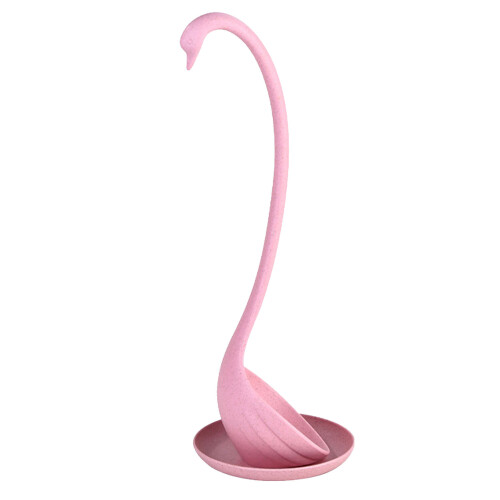 Mestolo da zuppa lungo a forma di cigno grande rosa 2