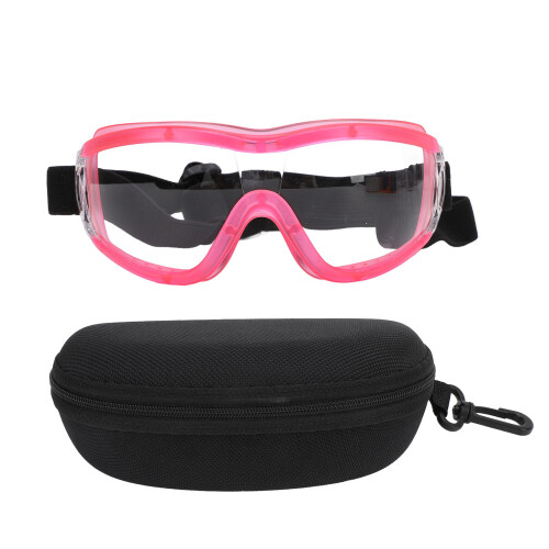Occhiali da sole per cani protezione UV cornice rosa taglia M/L 2