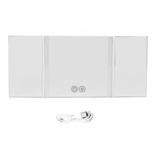 Specchio parasole per auto a tre pieghe, 1200 mAh, 30,2 x 13,5 cm 2