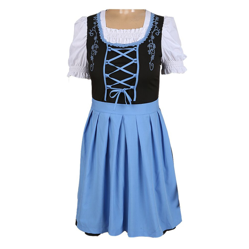 (Blue,4Xl)Vestido AlemáN BáVaro Dirndl Disfraz Juegos Con Disfraces Festival Camarero Oktoberfest Traje-image