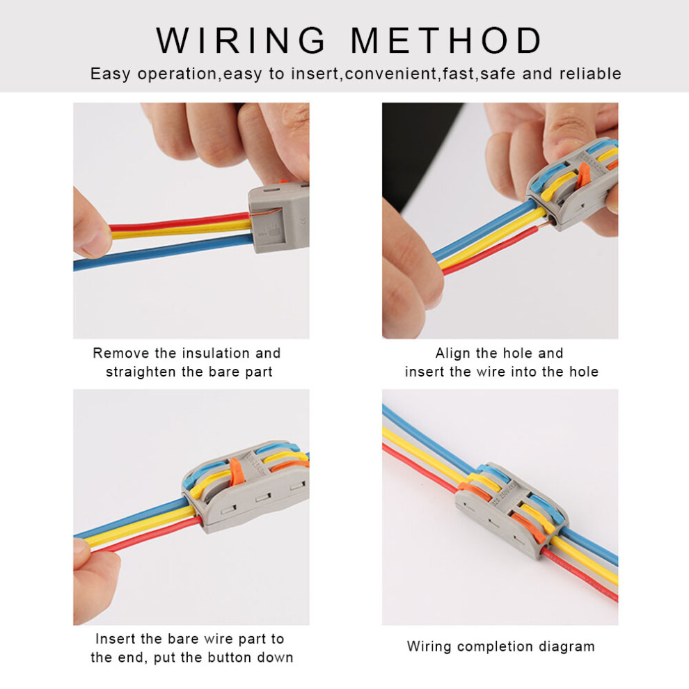 20Pcs Pct-2-3 Quick Wiring Connectors For Electric Cables 11-28Awg 8441334158043