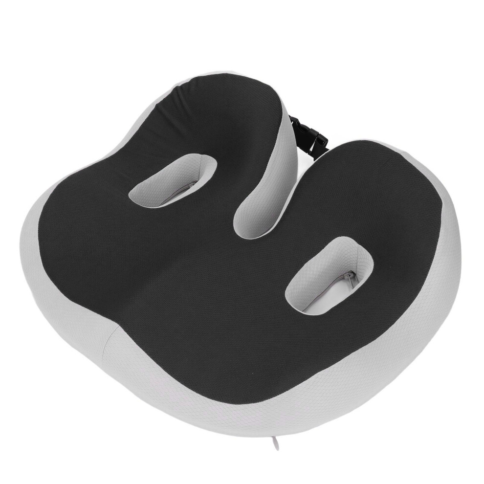 Breathable Memory Foam Support Cushion 43x35x12cm for Sciatica Black