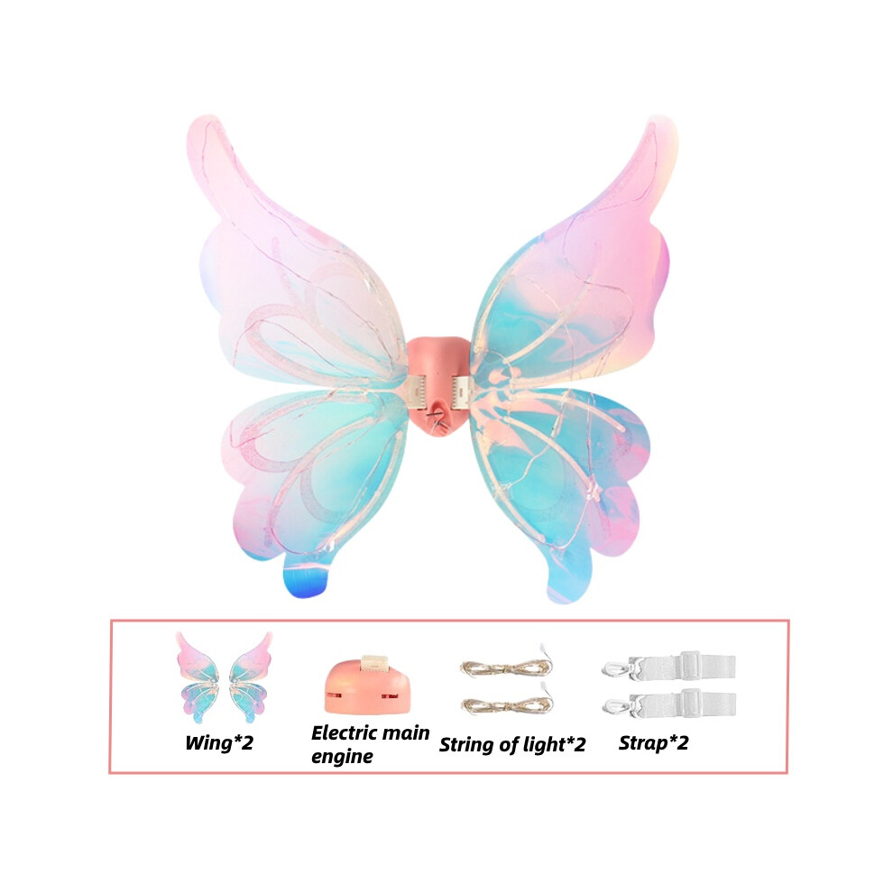 (Pink) Luminous Butterfly Electric Wings Music Sound Toy Light Back Decoration Children