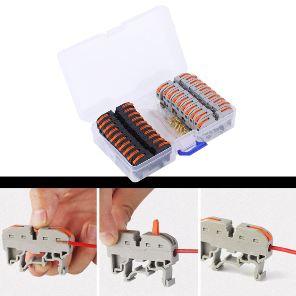 20 Pcs Wiring Connectors Pct-211 Terminal Blocks For Din Rail 11~28Awg 5001334158615