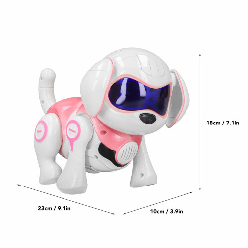 Interactive Pink Robot Dog Toy: Music, Light, Dancing, 23x18x10cm 1