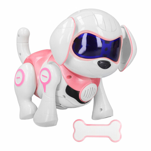 Interactive Pink Robot Dog Toy: Music, Light, Dancing, 23x18x10cm 2
